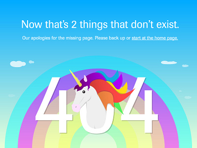 Unicorn 404 404 colorful digital graphic design illustration rainbow sky unicorn web website