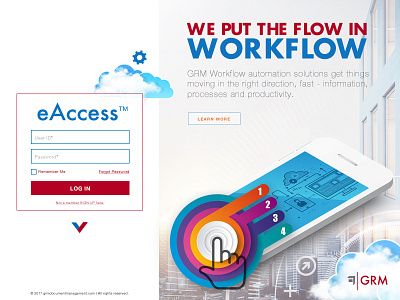 eACCESS Portal Log In Experience - Concept 2 blue colorful digital design layout information management platfrom portal log in red sign in screen sign up screen technology user experience layout user interface workflow tech