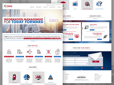 GRM Information Management Home Page Layout digital design home page layout home screen interactive web page user experience user interface web design website design