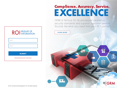 Medical Information Release Log In Screen advertisement document access layout form log in portal medical sign in form portal screen design roi release of information submit form user experience user interface