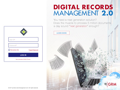 Digital Records Log In Screen