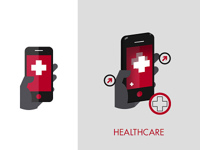 Healthcare Medical Icon 2d design 3d design digital screen flat design healthcare icon medical mark red and black red cross service logo