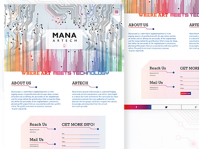 Mana Artech Website Concept B art colorful design lead capture form digital design homepage ognen sign up form technology trpeski web design website concept