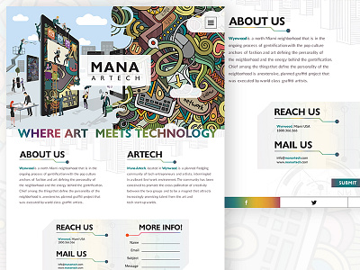 Mana Artech Website Concept C art colorful design lead capture form digital design homepage kormana ognen sign up form technology trpeski web design website concept