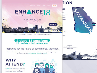 Enhance18 Global Partner Meeting Homepage clean digital design high end homepage iconography ognen trpeski trpeskidesign ui ux visual design web design website design