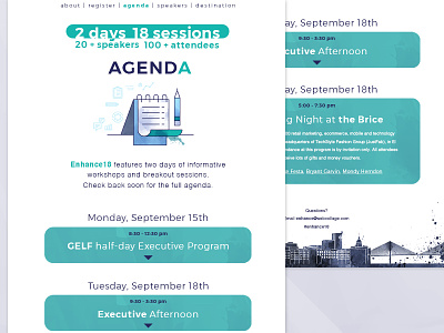 Enhance18 Global Partner Meeting Agenda agenda page digital design ognen trpeski trpeski design user experience visual design web page webdesign website design