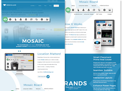 Mosaic Product Page blue digital design iconography layout website mosaic product page ognen trpeski trpeski design user experience visual design web design