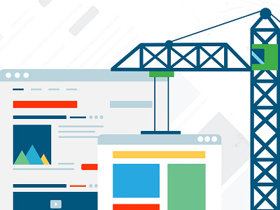 Web Page Construction 2d design assembling a product page construction crane flat design icons fields illustration illustrator ognen trpeski trpeski design vector graphics web page construction