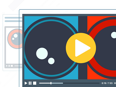 Video Screen Shot Sample Player camera lenses illustration illustrator ognen trpeski play button stop and pause trpeski design video player video screen shot