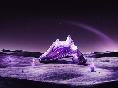 Air Max Day 3d air max c4d illustration nike octane purple render set space stars universe zbrush