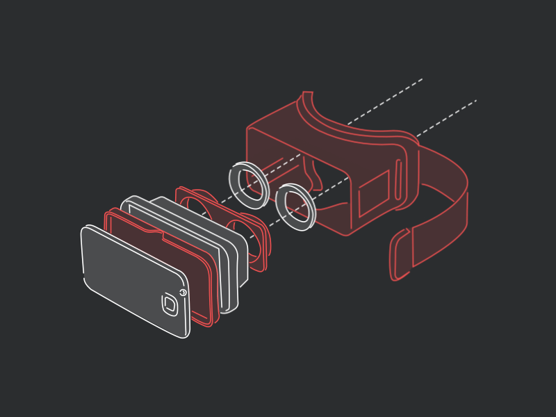 Headset Illustration for our last VR article animation ar augmented blueprint design gif headset illustration kickpush reality virtual vr