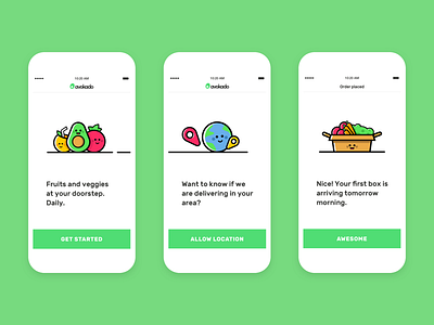 iOS app - Fruits and veggies UI illustrations