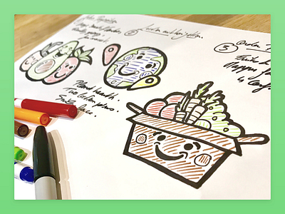 iOS app - Fruits and veggies UI sketches art branding character delivery food green illustration ios iphone shopping ui ux