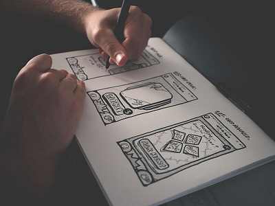 iOS social network - UI sketches app art black flat hand drawn illustration ios iphone sketch ui ux white