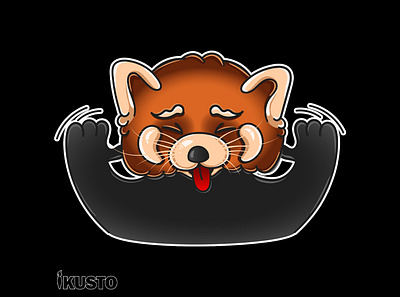 Vector sticker red panda shows tongue adobe portfolio adobeillustrator art artist artwork design drawing graphic design icon illustration logo minimal painting picture sticker typography vector