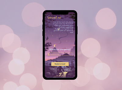 #DailyUI 003 Landing Page screen 003 app design dailyui dailyui003 design design purple and yellow illustration landing page landing page design magic design sci fi design travel app design travel page design ui ux web designer