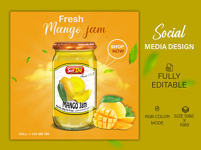 Mango Jam Banner | Social Media Post Design