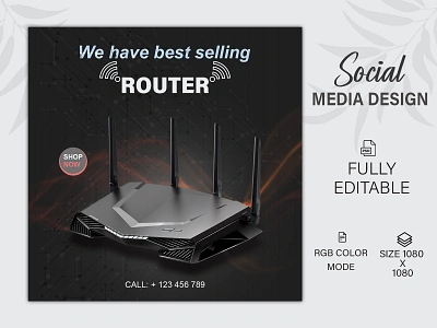 Router Banner | Social Media Post Design ad advertiging branding campaign cover design facebook ad graphic design instagram ad jobs post poster service short social media ad banner social media banner social media post design stories