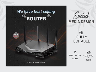 Router Banner | Social Media Post Design ad advertiging branding campaign cover design facebook ad graphic design instagram ad jobs post poster service short social media ad banner social media banner social media post design stories