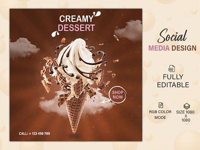 Ice-Cream Banner | Social Media Post Design