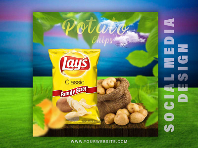 Potato Chips Banner | Social Media Post Design