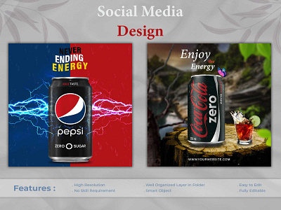 Energy Drink Banner | Social Media Post Design