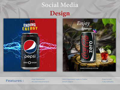 Energy Drink Banner | Social Media Post Design ad advertiging branding cover design facebook ad facebook post graphic design instagram ad instagram post marketing poster design short social media ad banner social media banner social media post design stories ui web banner