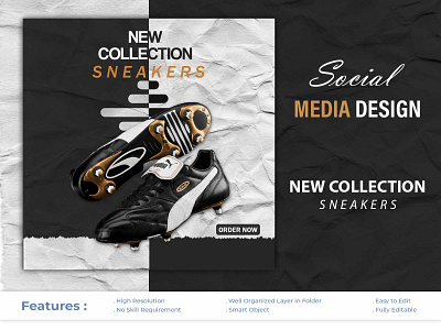 Sneakers Banner | Social Media Post Design ad advertiging branding cover design facebook ad facebook post graphic design instagram ad instagram post marketing promotion shoes sneakers social media ad banner social media banner social media post design template ui web banner