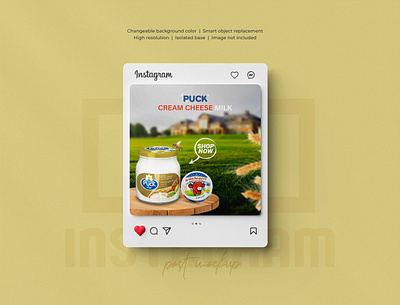 Puck Milk Banner | Social Media Post Design ad advertiging animation branding cover dairy design facebook ad facebook post flyer graphic design instagram ad instagram psot marketing shot social media ad banner social media banner social media post design template ui