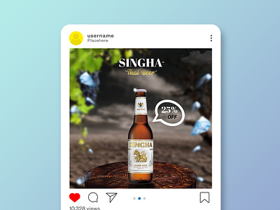 Singha Beer Banner | Social Media Post Design