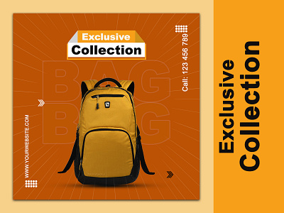 School Bag Banner | Social Media Post Design ad advertiging bag branding collage cover design facebook ad facebook post flyer graphic design instagram ad instagram post school shot social media ad banner social media banner social media post design stories template