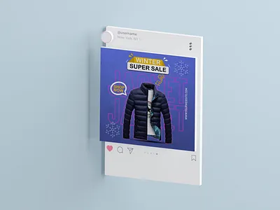 Winter Jacket Banner | Social Media Post Design ad advertiging branding cover design facebook ad facebook post flyer graphic design instagram ad instagram post short social media ad banner social media banner social media post design stories template ui web banner winter