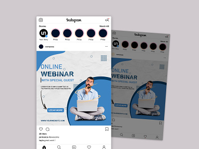 Online Webinar Banner | Social Media Post Design ad advertiging branding cover design facebook ad faceboook post graphic design instagram ad instagram post online shot social media ad banner social media banner social media post design stories template ui web banner webinar