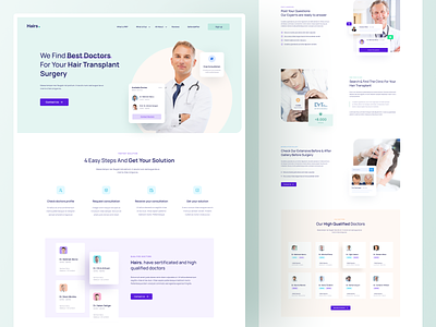 Medical Landing Page clean doctor hair hairstyle landing page medical medical design medicine surgery treatment