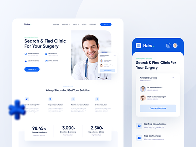 Clinic Landing Page clean ui clinic doctor landing page landingpage medical medical app medicine mobile app