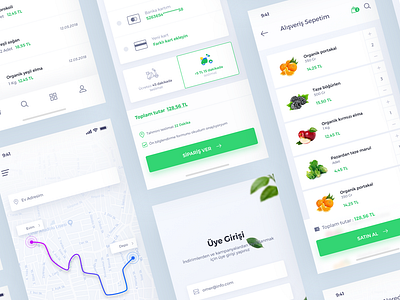 Food Delivery App All Pages app credit card e commerce ecommerce food food app food delivery ios organic payment restaurant shopping typography ui