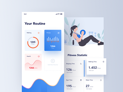 Fitness tracking app fitness fitness app illustration mobile app track tracker