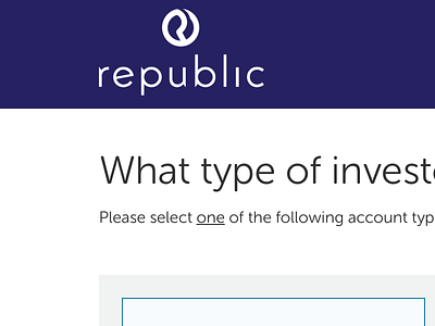 Account Selection interface republic ui web design webdesign
