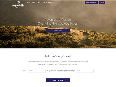 Republic Wealth - Automated Wealth design republic ui ux web