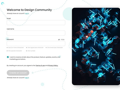 Sign Up page design