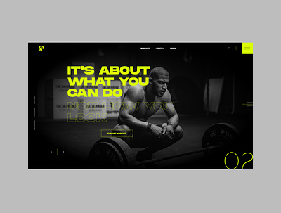 Fitness UI art direction athlete concept fitness gym homepage minimal one page sports ui ui design website website design