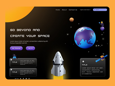 Space exploration page concept concept design space uiux website