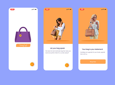 Onboarding Screen for an e-commerce app app design ui