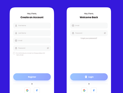 Sign up/Sign in page app design ui ux