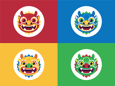 Chinese dragon mask dragon illustration