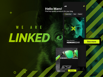 We Are Linked - Dog Equipment, KNN Brand app app branding design ui ux