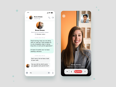Legal Service Application classic design clean ui law support lawyer appointment legal service mobile application online booking text messaging ui design user centric design video calling visual design
