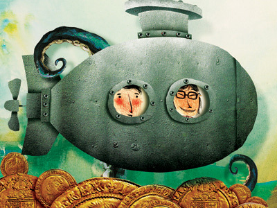 Iron Submarine ad book illustration kids paint poster