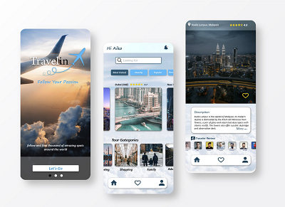 UX UI Travel & Tour App app graphic design illustration ui ux vector