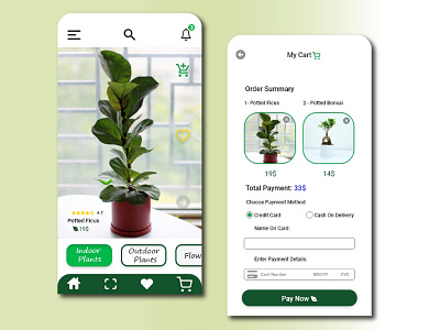 Plant App app design illustration ui ux vector